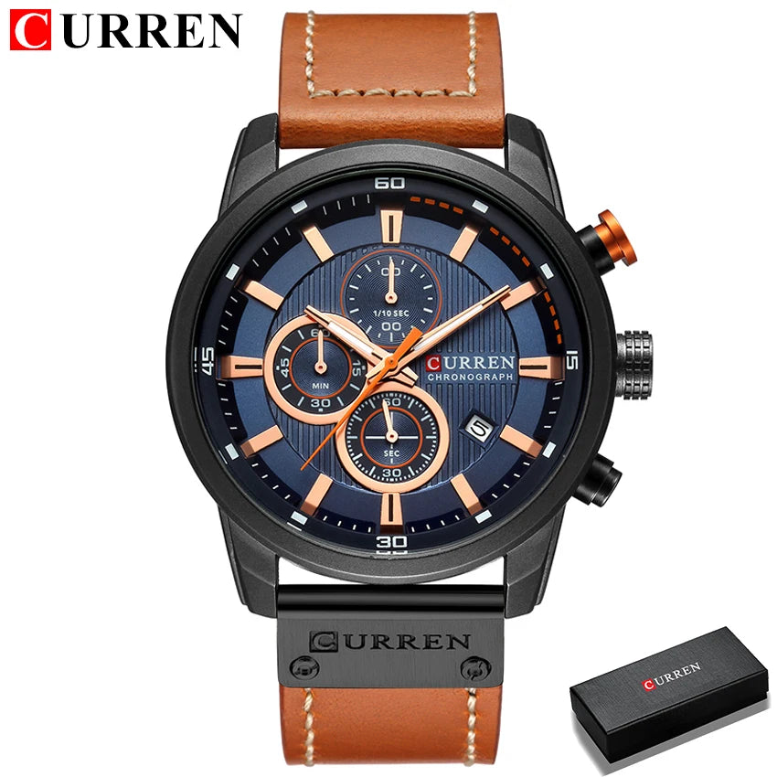 CURREN Fashion Date Quartz Men Watches - VILA DE LUXE