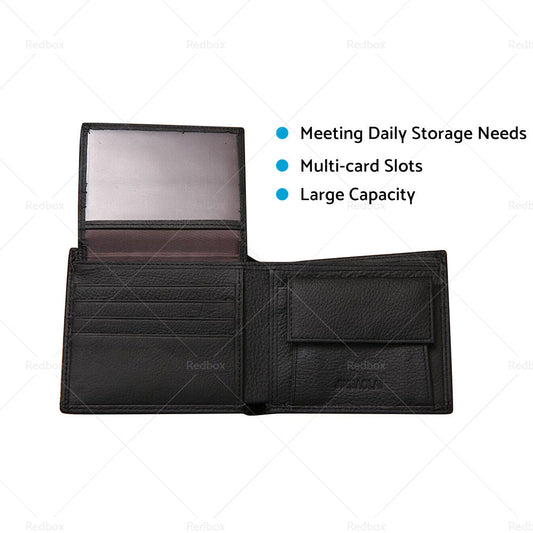 Mens Leather Wallet Cowhide Coin Purse Wallet Multiple Card Slots New AU-1