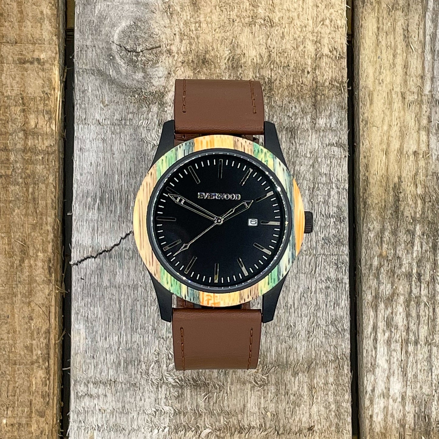 Inverness - Multi Bamboo & Brown Leather - VILA DE LUXE