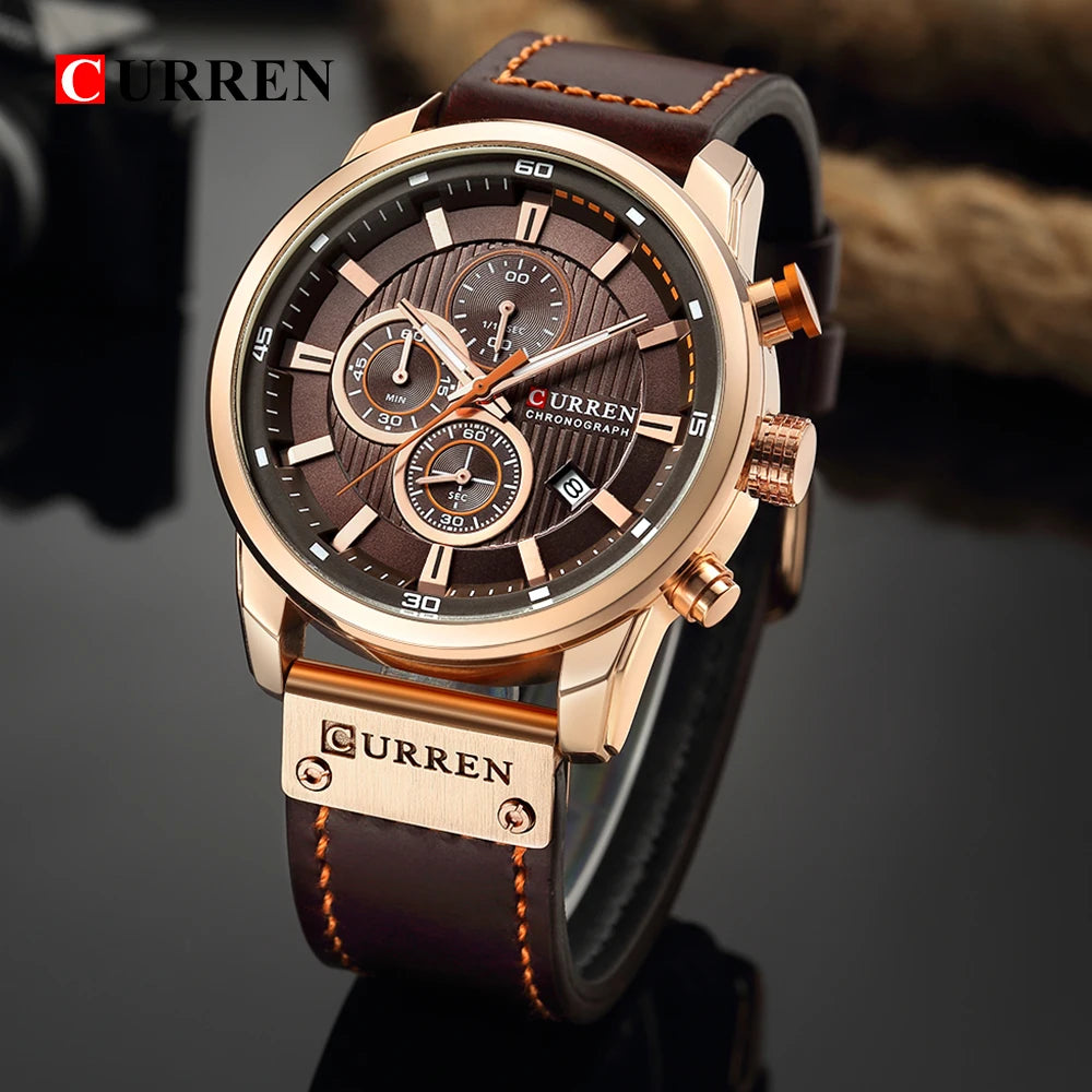 CURREN Fashion Date Quartz Men Watches - VILA DE LUXE