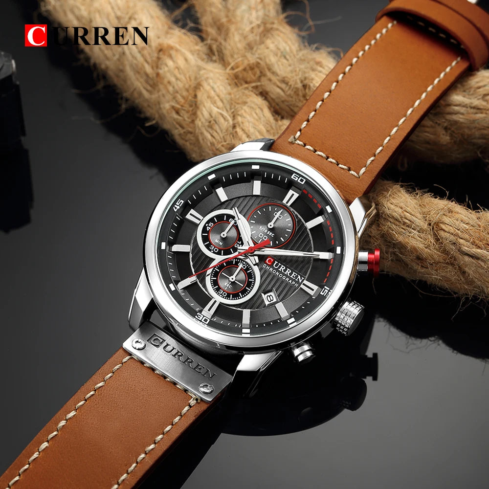 CURREN Fashion Date Quartz Men Watches - VILA DE LUXE