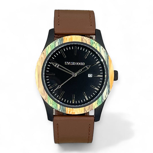 Inverness - Multi Bamboo & Brown Leather - VILA DE LUXE