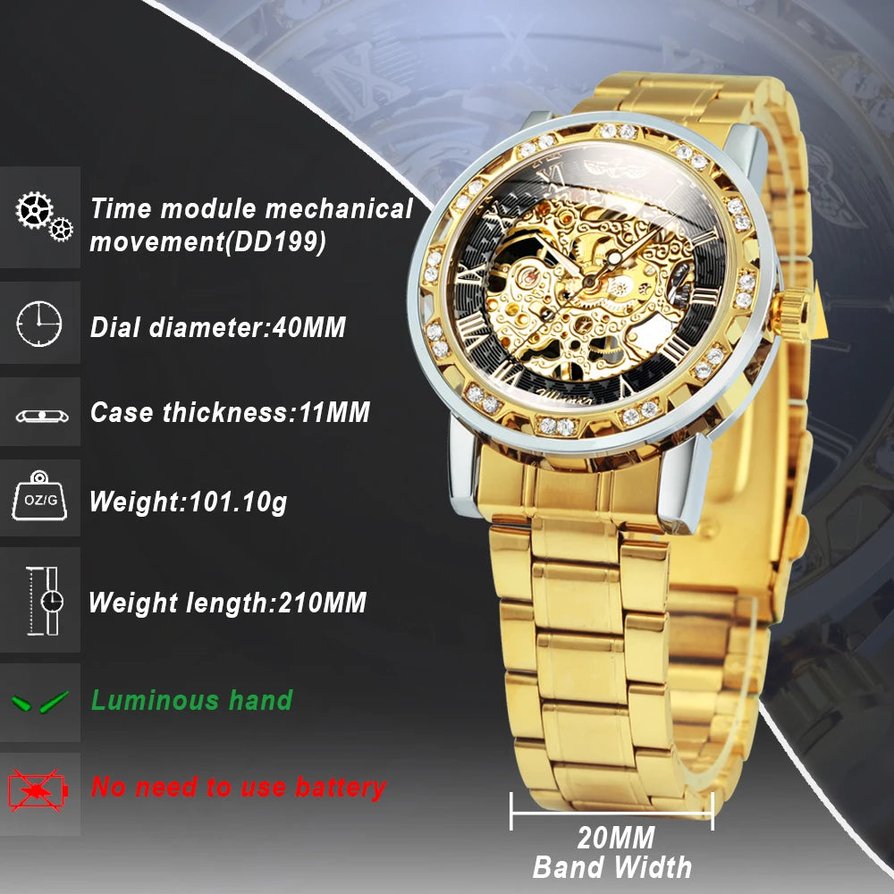 WINNER Transparent Skeleton Mechanical Watch - VILA DE LUXE
