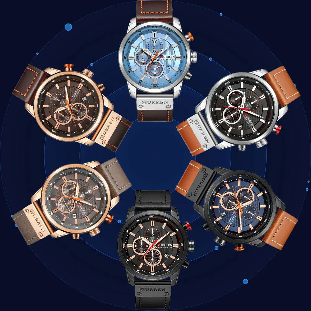 CURREN Fashion Date Quartz Men Watches - VILA DE LUXE