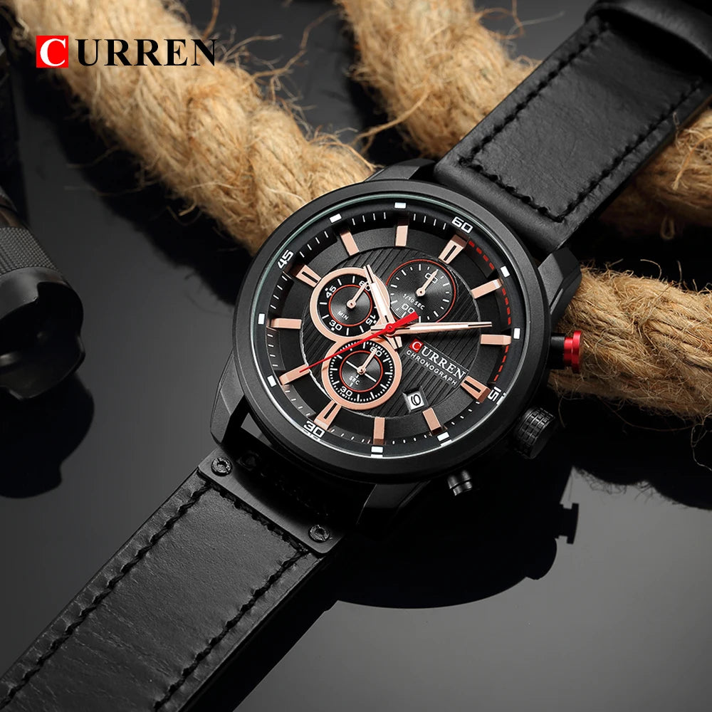 CURREN Fashion Date Quartz Men Watches - VILA DE LUXE