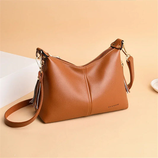 Leather Small Hobos Luxury Handbags Women Bags Designer - VILA DE LUXE