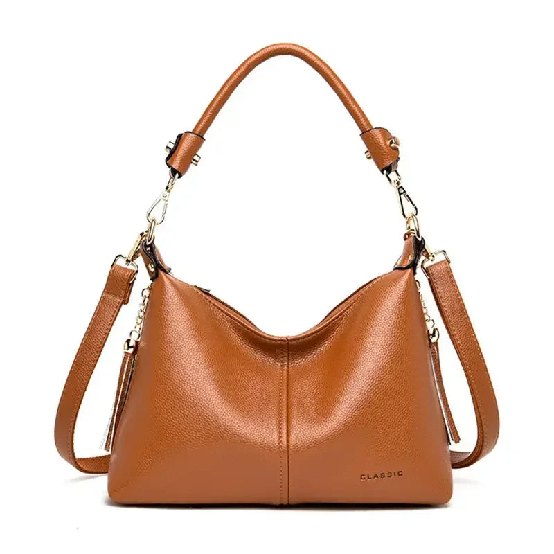 Leather Small Hobos Luxury Handbags Women Bags Designer - VILA DE LUXE